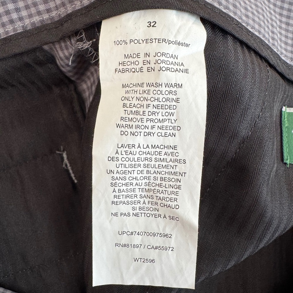 Ben Hogan 32x9.5 Gray Micro‎ Gingham Flat Front Men's Performance Golf Shorts - Picture 7 of 7